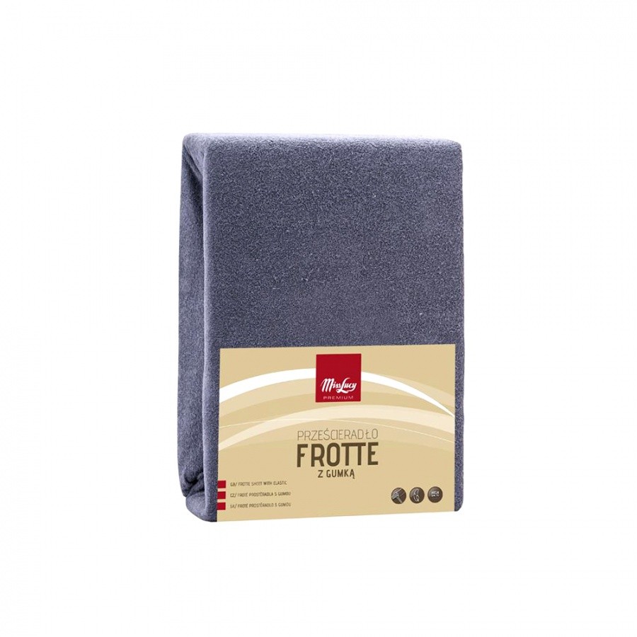 Fl1 PRZEŚCIERADŁO FROTTE Z GUMKĄ 160X200CM GRAFIT 80A-PRZ-F160GRA