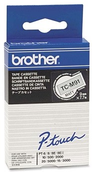 Brother TC-M91 Taśma 9mm, laminowana przeźroczysta, czarny nadruk E671-98505_20150122125505