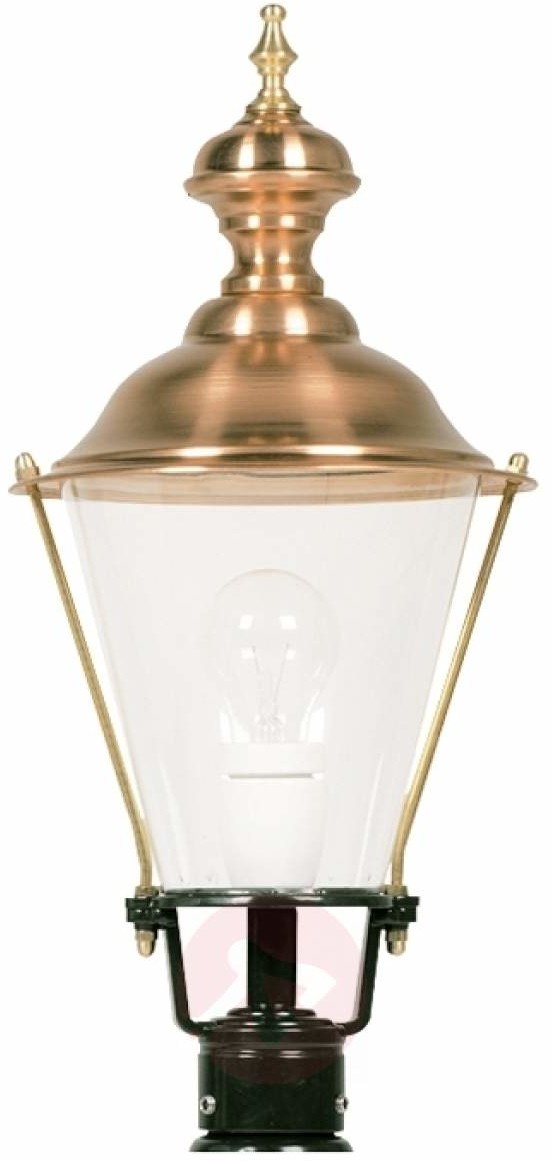 K. S. Verlichting B. V. Piękna lampa na cokół K4b z miedzią, zielona