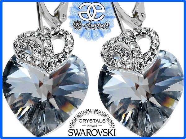 Swarovski SPECIAL kolczyki COMET HEART SREBRO