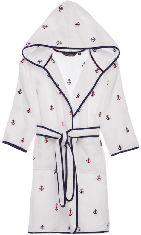 Soft Cotton MARINE GIRL dziecięcy szlafrok z kapturem w pudełku 6 lat (wys.116 cm) Biały 1372