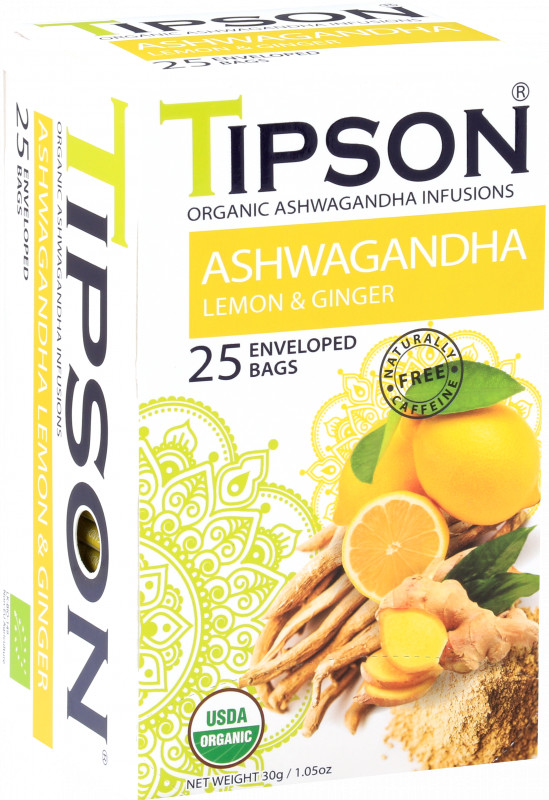 ORGANIC ASHWAGANDHA LEMON & GINGER w saszetkach - 25 x 1,2 g