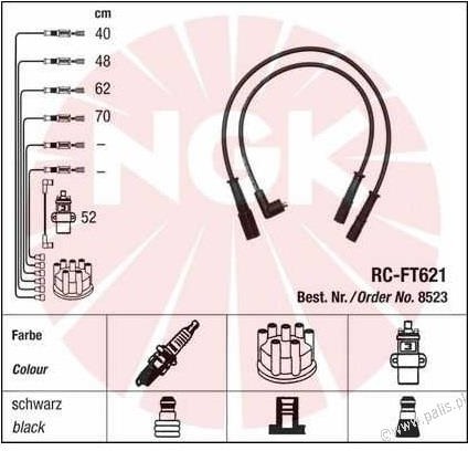 NGK Przewody zapłonowe 8523 RC-FT621