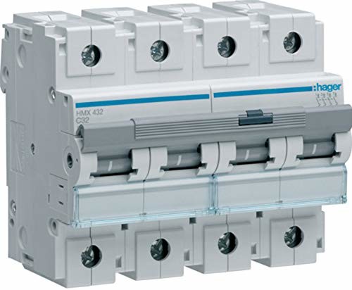 Hager Seria HM automatyczny wyłącznik instalacyjny HM curva-c 50 kA 4-biegunowy 32 A HMX432