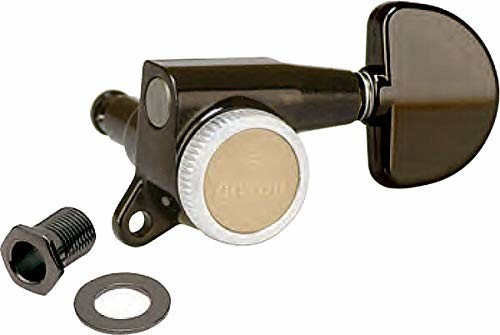 Gotoh SG381 MG-T - GUITAR MACHINE HEADS 1 zestaw mechanizmów blokujących do gitary elektrycznej - 3-lewe/3-prawe - 1:16 przełożenie - Wykończenie: Black SG381 MG-T-BL