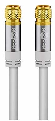 Goobay 70644 135dB 75 omów, kabel satelitarny z wtyczką F do odbiornika DVB-S, 5 m biały 70644