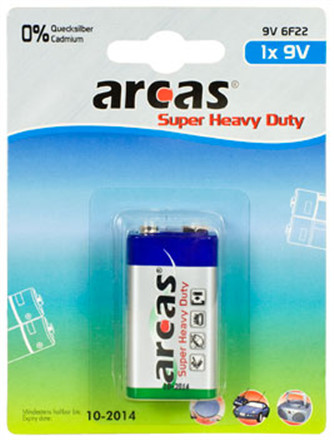 Arcas Bateria Super Heavy Duty 9V Block 1szt 10700122