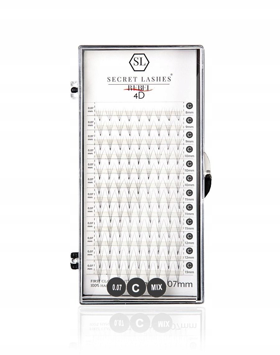 Secret Lashes Rzęsy Rebel MIX C 0,07 kępki 4D