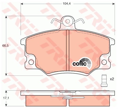 TRW Zestaw klocków hamulcowych, hamulce tarczowe GDB458