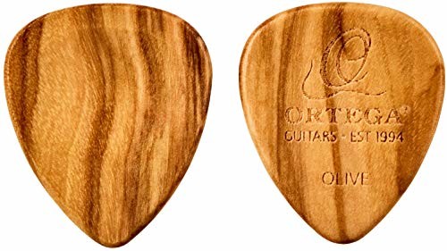 Ortega Guitars ORTEGA Picks z drewna oliwkowego OGPW-OV2 - wygięte, 2 sztuki w opakowaniu OGPW-OV2