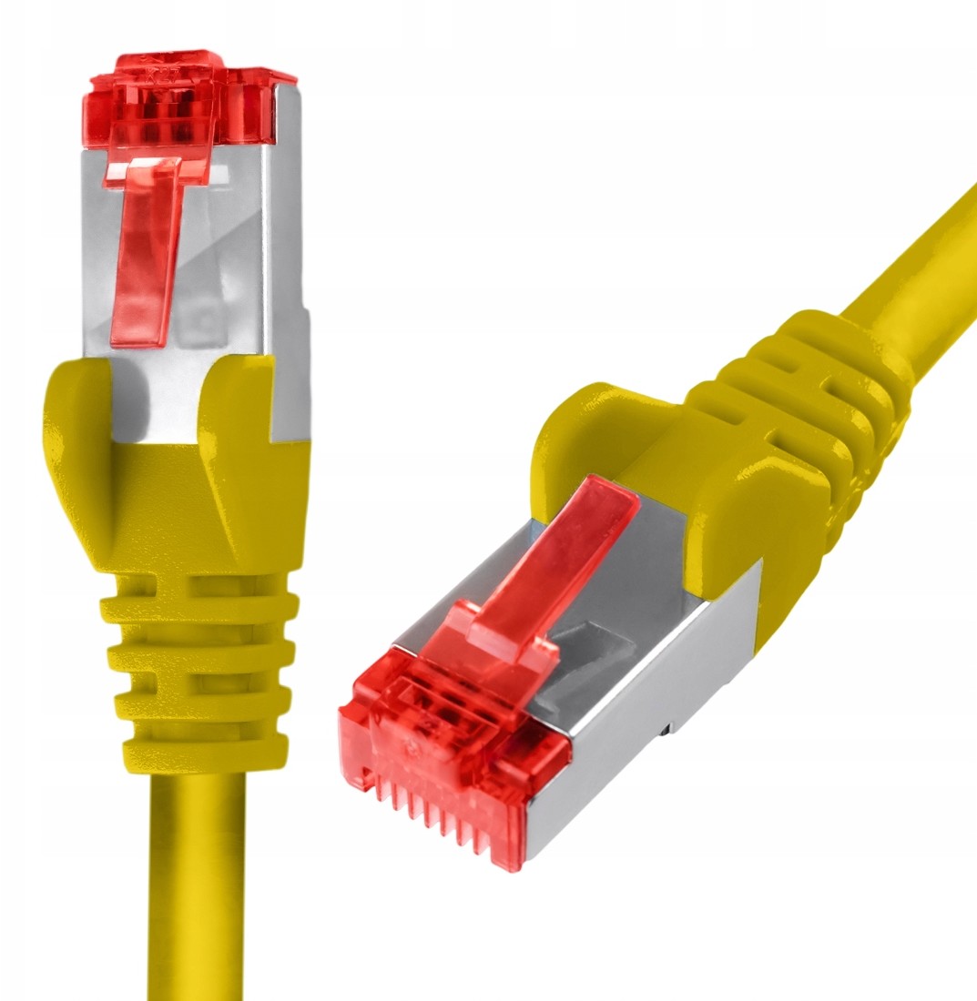 Kabel Lan Cat 6 S/ftp AWG27 Lszh żółty 1m