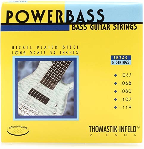 Thomastik Saiten für E-Bass Power Bass Magnecore Round Wound Hexcore Satz EB345 5-string roundwound long scale 34