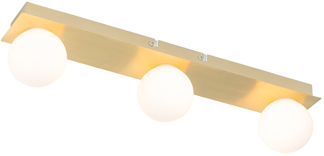 QAZQA Nowoczesna lampa ścienna złota 48 cm IP44 3-punktowa - Cederic