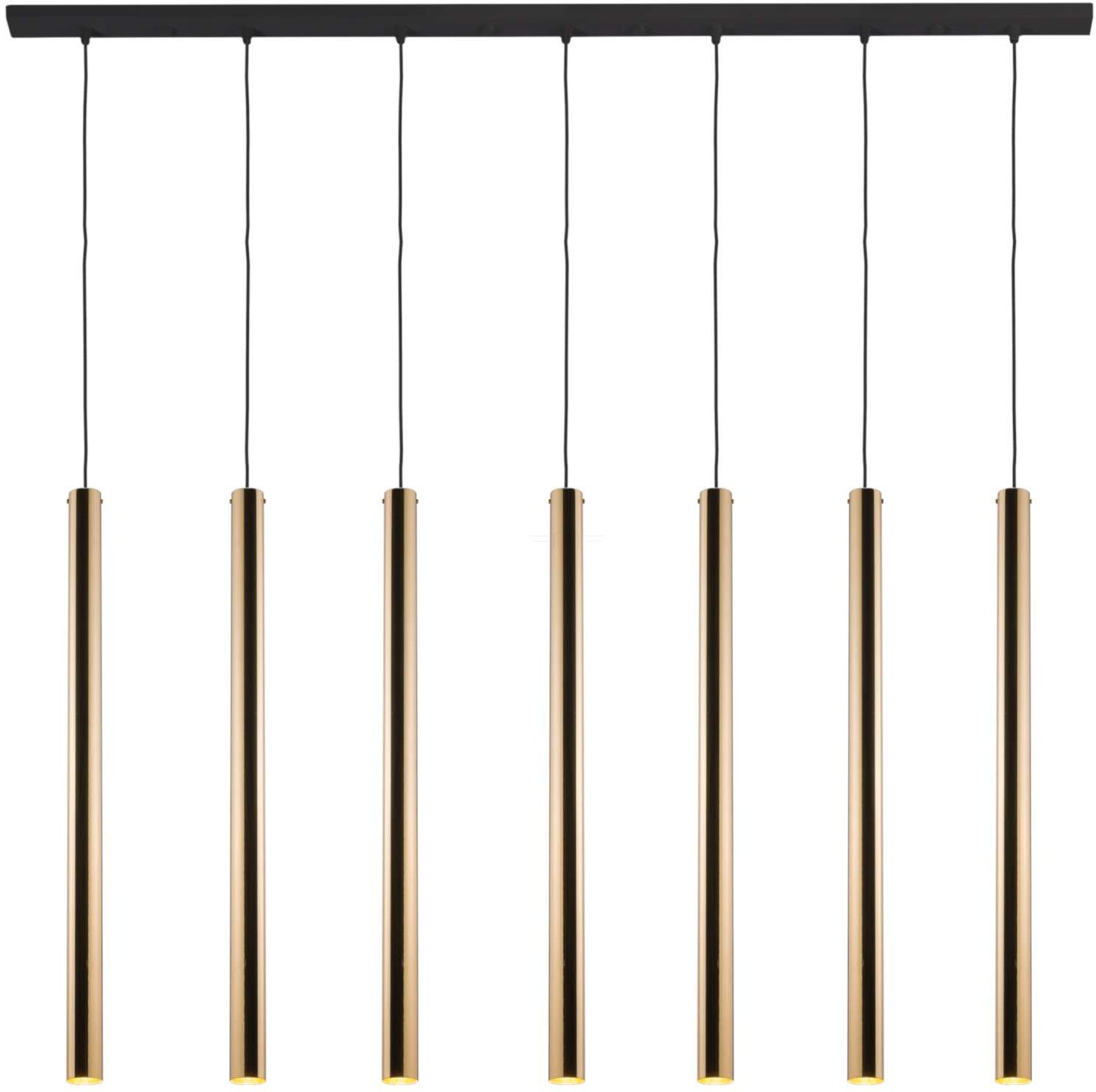 Amplex LAMPA wisząca AKADI 0135 metalowa OPRAWA zwis na listwie kaskada tuby sople czarne złote 0135