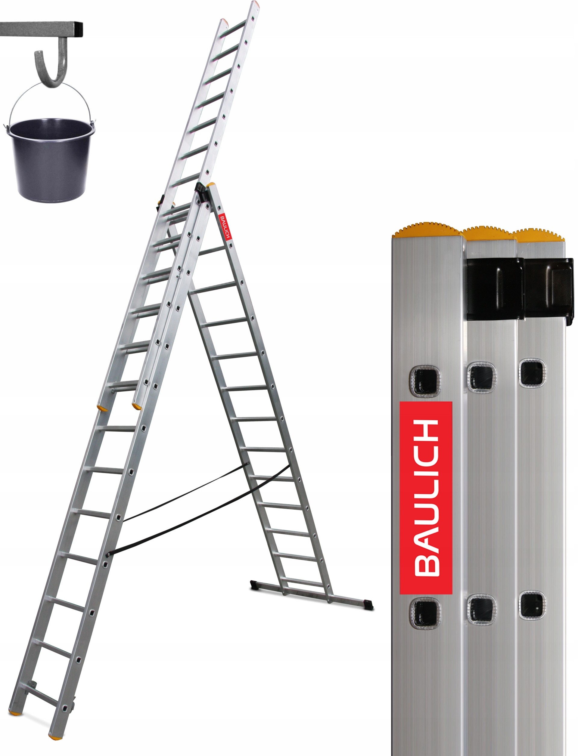 Drabina aluminiowa 3x13 Baulich 150 kg +pro