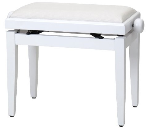 Steinmayer Ławka kamienna Mayer Piano biały mat (regulacja wysokości od 47  56 cm, wrzeciono mechanizm, powierzchnia siedziska 55 x 32 cm, biała velourb ezug, stabilna) 00027630