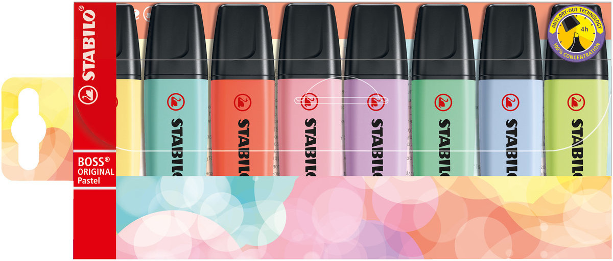 Stabilo Zakreślacz BOSS Pastel kpl. 8 sztuk 70/8-3 ZAP.904
