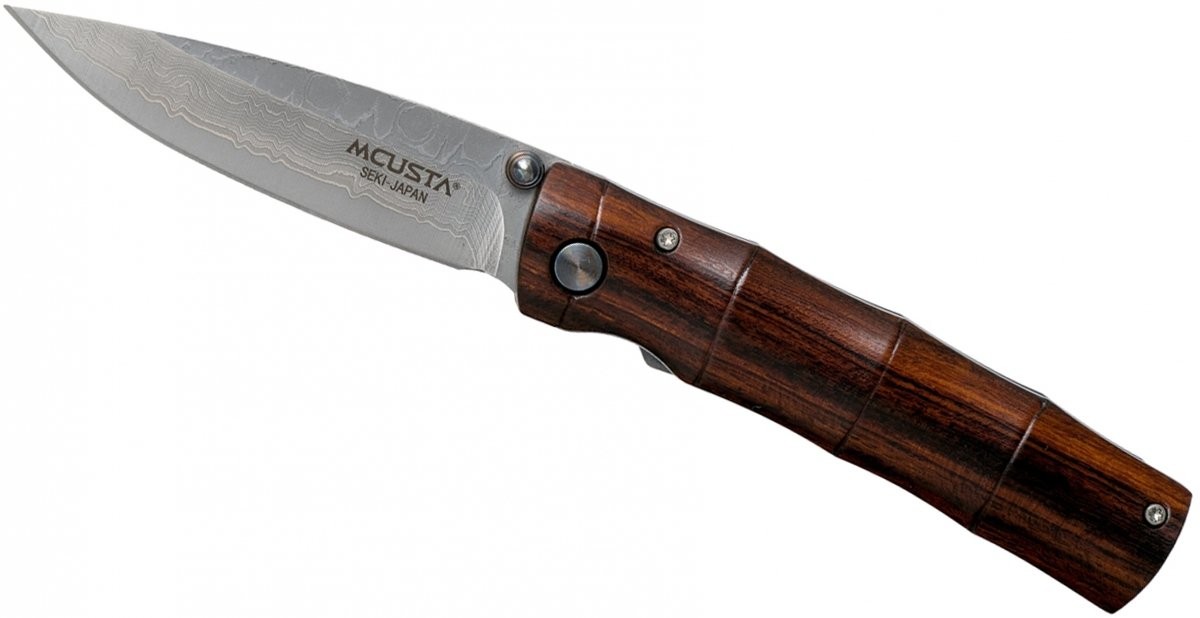 Mcusta Zanmai Nóż składany Shinra Emotion Iron wood Damascus MC-0074DI