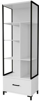 Helvetia Regał KAMMY 88 Biały laminat + czarny 2497KZ88