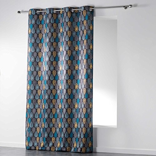 Douceur d'Intérieur douceur D l'intérieur zasłona z oczkami, poliester, antracytowy, 260x140 cm 1606326