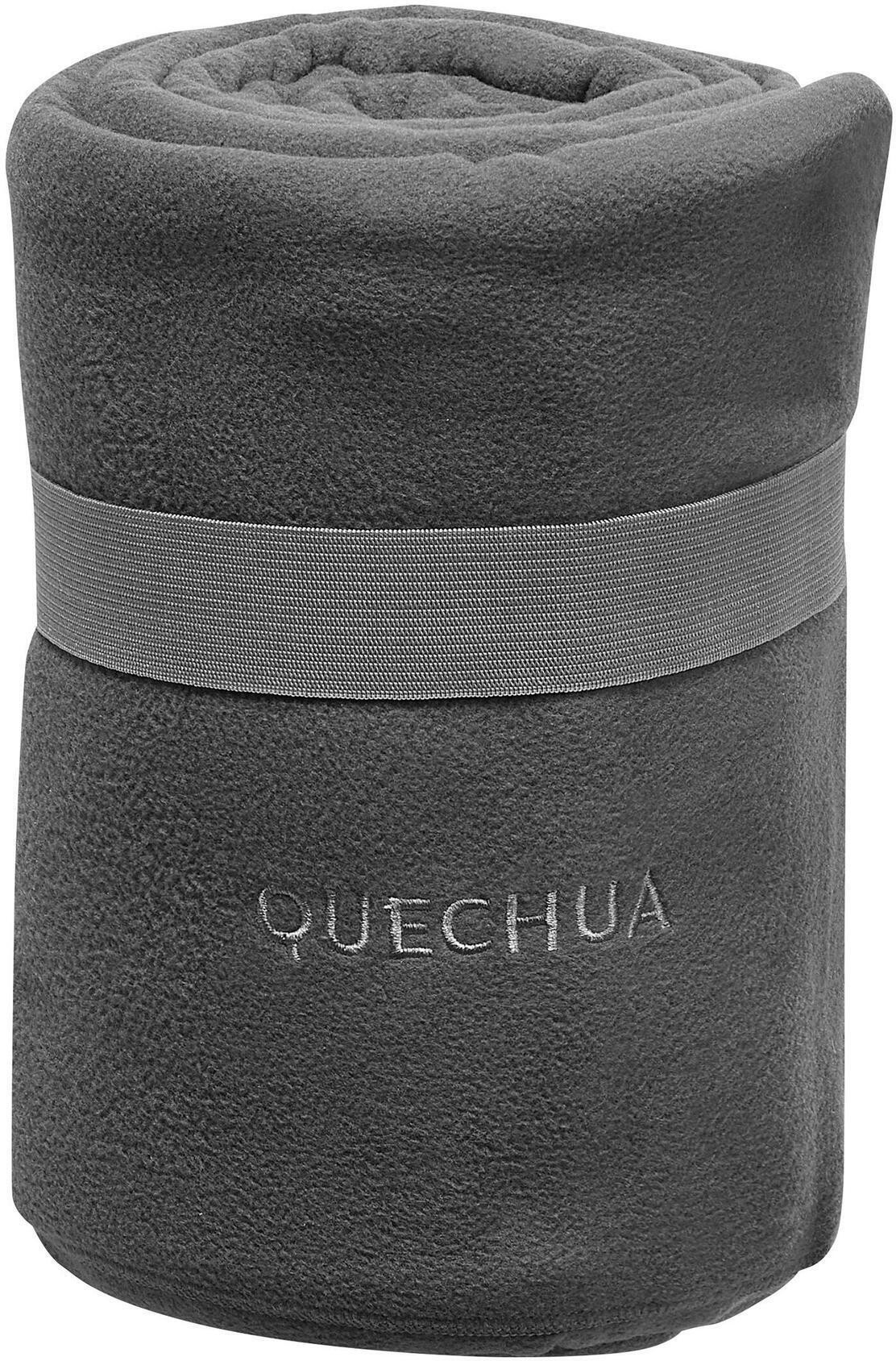 QUECHUA Koc polarowy - 150 x 130 cm Unisex Szary