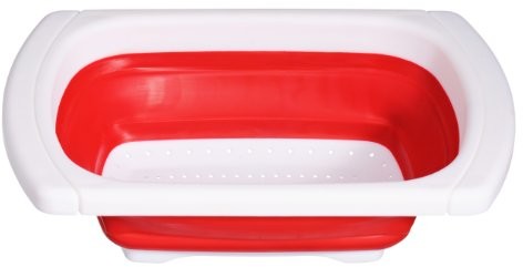 Premier Housewares Premier housewares Zing wystarczy je sitko do zlewu z uchwytami z możliwością przedłużenia do ociekania lappbares Czerwony/biały 0805116