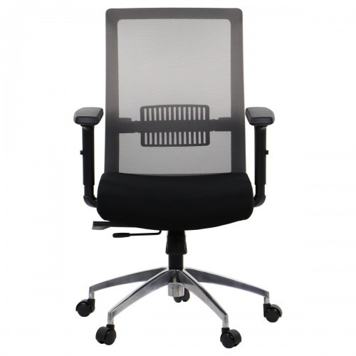 Stema ZN Krzesło biurowe obrotowe RIVERTON - oparcie siatkowe SZARE, podstawa aluminiowa ZN/RIVERTON/M/L/AL/BK/GY