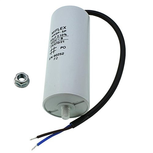 Miflex Kondensator rozruchowy kondensator silnika 50f 450 V 45 X 114 mm długości przewodu M8; MIFLEX; UF 312505
