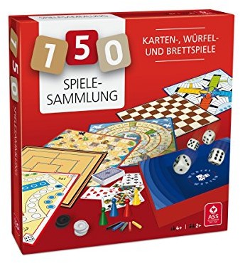 ASS Altenburger Spielkarten Ass Altenburger 22501344 kolekcja gier z 150 możliwościami zabawy - z kogo Hat 6, młynek, kobieta, drabinka, gęsi, jajko z płaszczem, kostki, karty do gry, pałeczki do czosnku i więcej, czerwony