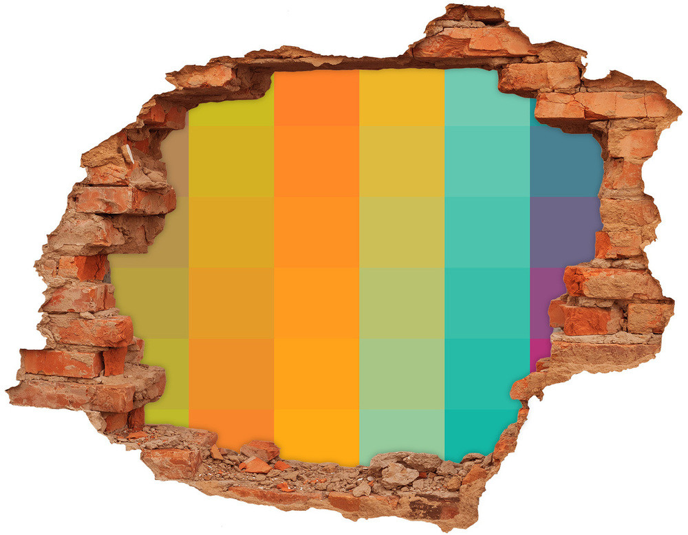 Wallmuralia.pl Fototapeta dziura na ścianę Kolorowe kwadraty