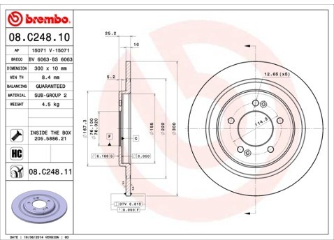 BREMBO Tarcza hamulcowa 08.C248.11