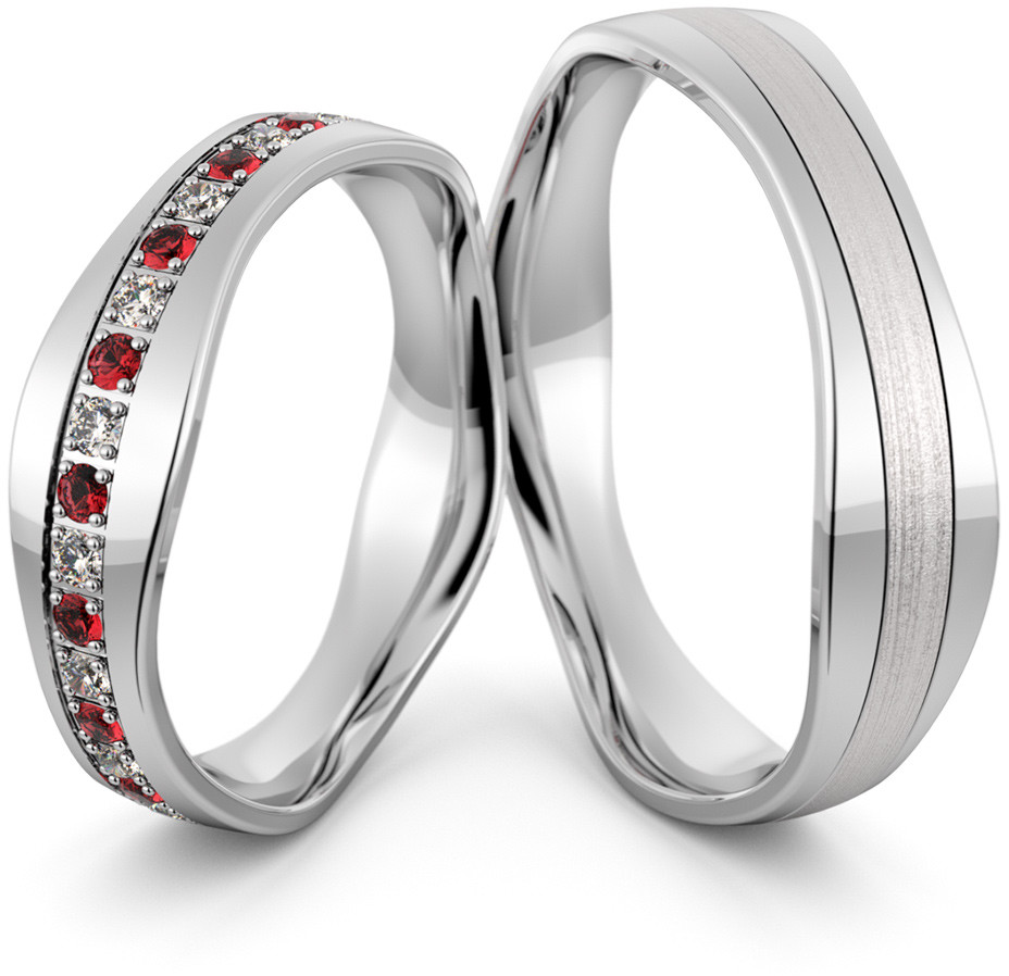 Eminence Obrączki srebrne z rubinami - wzór Ag-463 Ag-463-3