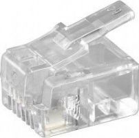 Goobay Wentronic 10x RJ11 Western plug for round cable 4 pole unshielded for crimping to telephone cable 58625 58625