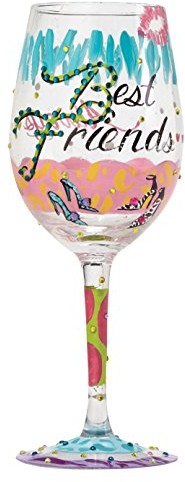 Unbekannt Lolita 4053096 szklany Best Friend Always Standard kieliszek do wina wielokolorowa 22,5 cm 4053096