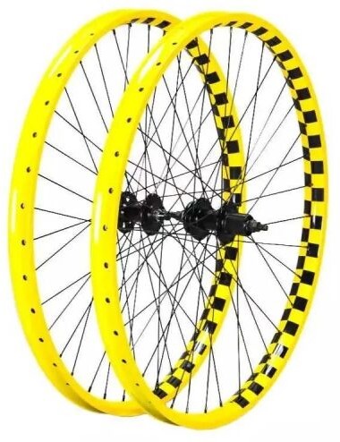 Mafiabikes Mafiabikes BLAD Geared 29" komplet kół Wheelie Yellow Check WSG29YELCHECK