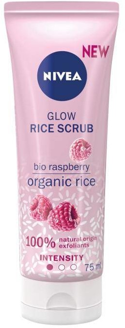 Nivea Glow Rice Scrub rozświetlający peeling ryżowy do twarzy z bio malinami 75ml 92477-uniw