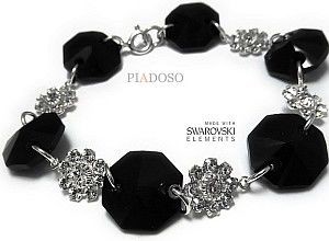 Swarovski Arande Piękna Bransoletka Srebro Jet Feel 2110474205
