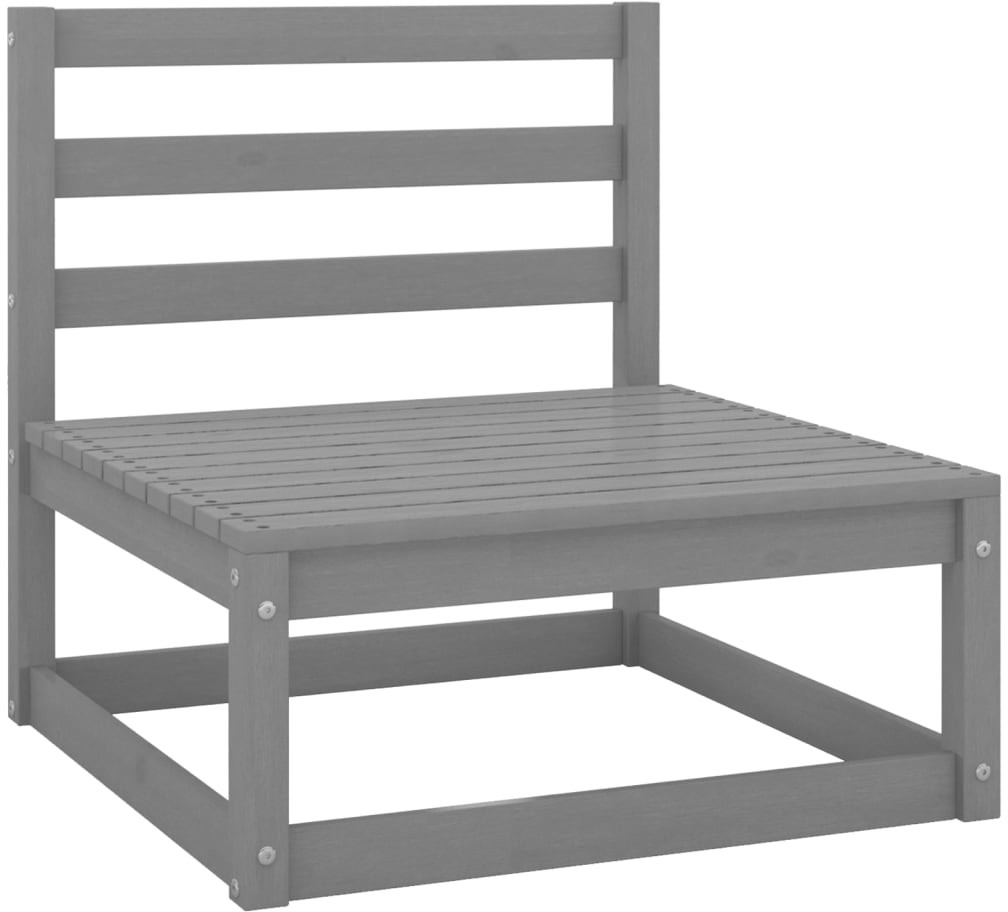 vidaXL Ogrodowa sofa środkowa, szara, lite drewno sosnowe