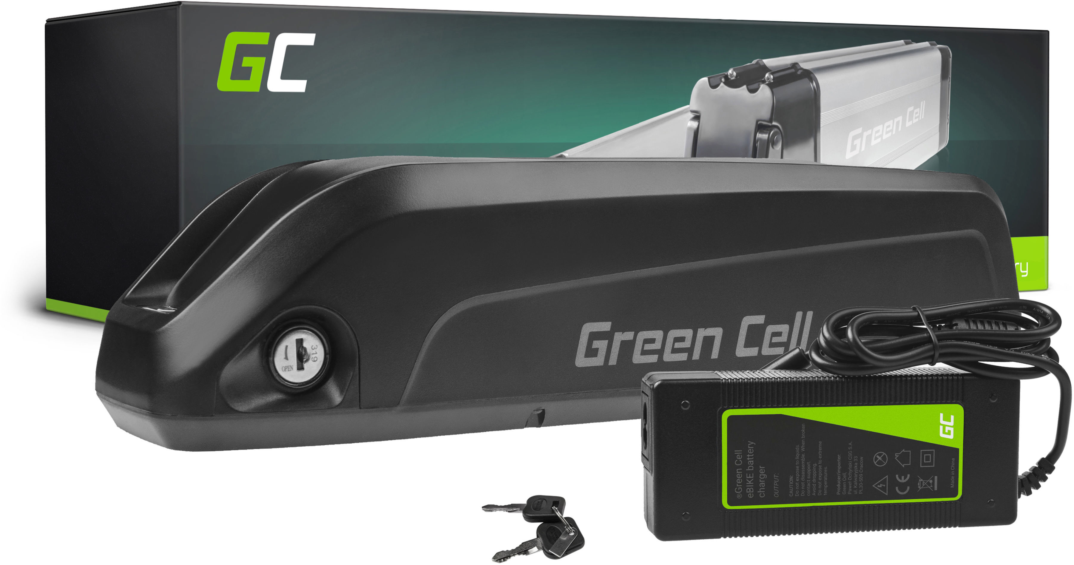 Green cell Green Cell  Bateria do Roweru Elektrycznego 36V 10.4Ah E-Bike Li-Ion Bidonowa z Ładowarką EBIKE70STD