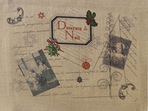La Boîte  Broder La Boîte  Broder COU029MN Coupon z nadrukiem 'Douceurs de Noel', kolor naturalny COU029MN