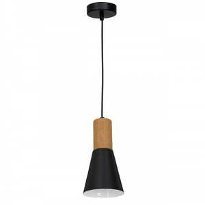 Luminex Edmon 1986 lampa wisząca zwis 1x60W E27 czarna/drewniana
