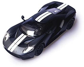 Jamara 405159 Ford GT 1:14 czarne matowe drzwi ręczne 40 MHz samochód RC oficjalnie licencjonowany, ok. 1 godzina jazdy, 9 km/h, szczegółowe wnętrze, wysokiej jakości wykonanie, światło LED 405159