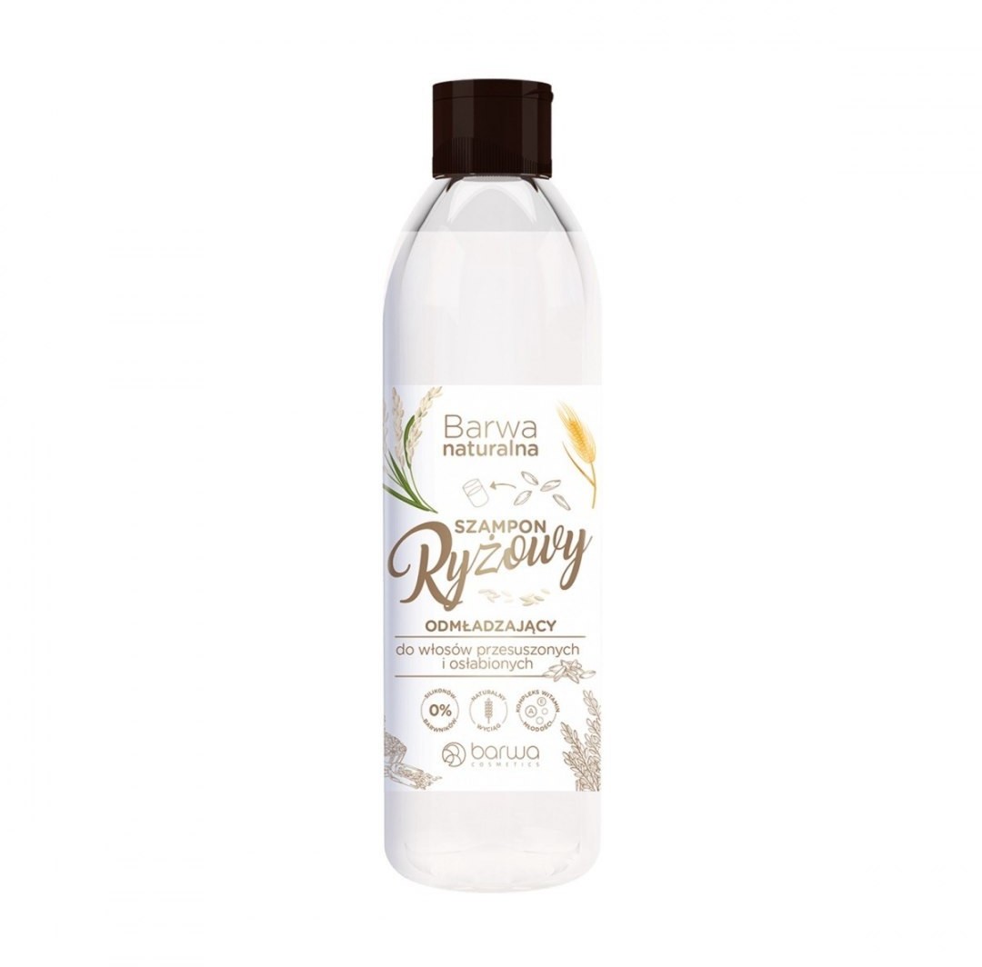 Barwa Naturalna Szampon do włosów Ryżowy odmładzający - włosy przesuszone i osłabione 300ml 93677