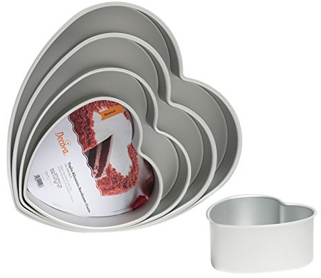 Decora 0062668 prosta krawędzią anodowane Bakeware serce metalowe 0062672