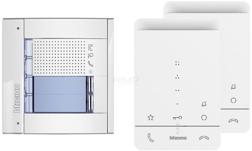 Bticino Zestaw domofonowy dwurodzinny podtynkowy panel SFERA + 2 unifony Classe 100 A16E 364234B 364234B