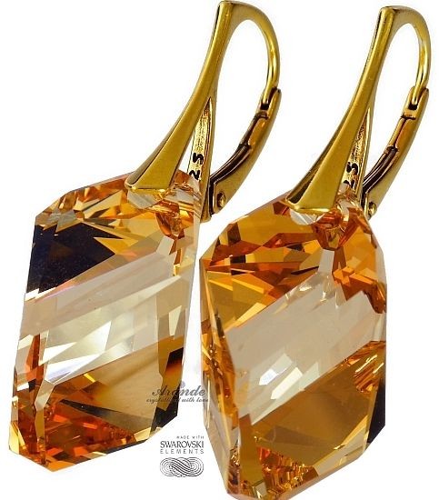 Swarovski Piękne kolczyki Crystals Golden Złote srebro
