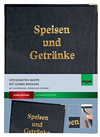 Sigel kart potraw-binder z złoty-tłoczeniem i guma-wiązanie, czarny SM100