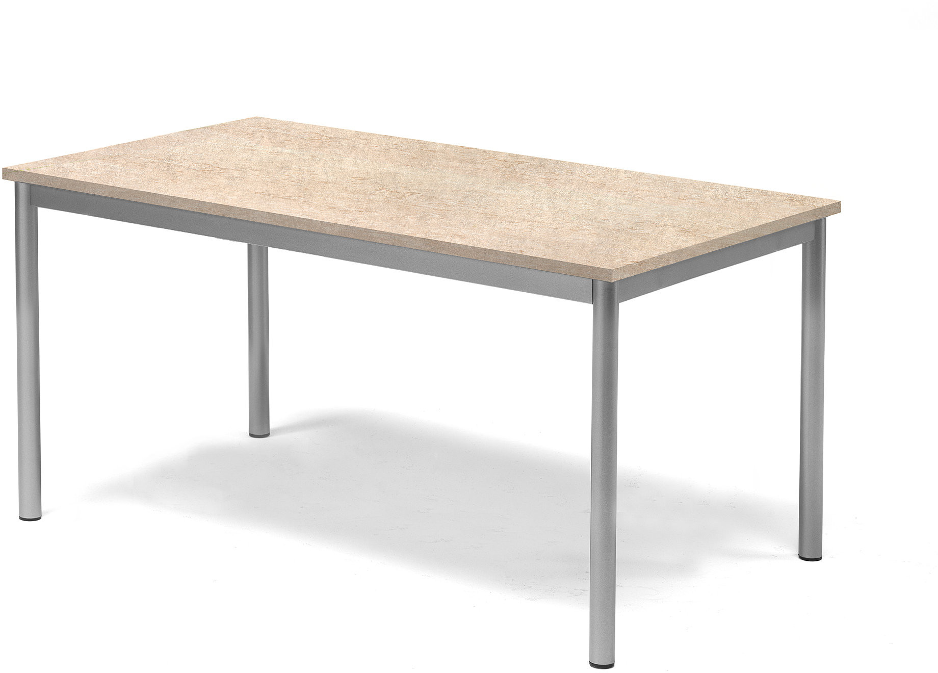 AJ Produkty Table Sonitus 1200x700h.600 mm. Frame silver, tabletop beige linoleum