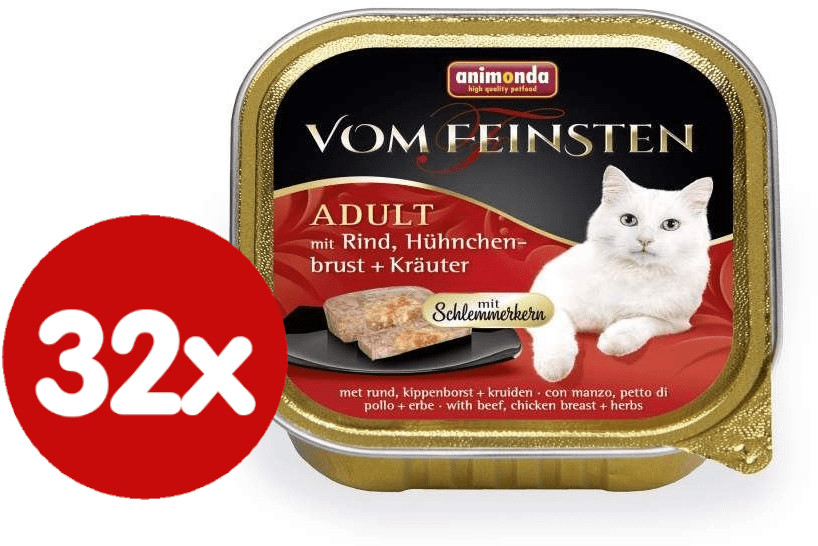 Animonda V.Feinsten CORE wołowina pierś kurczaka + zioła dla kotów 32x100 g
