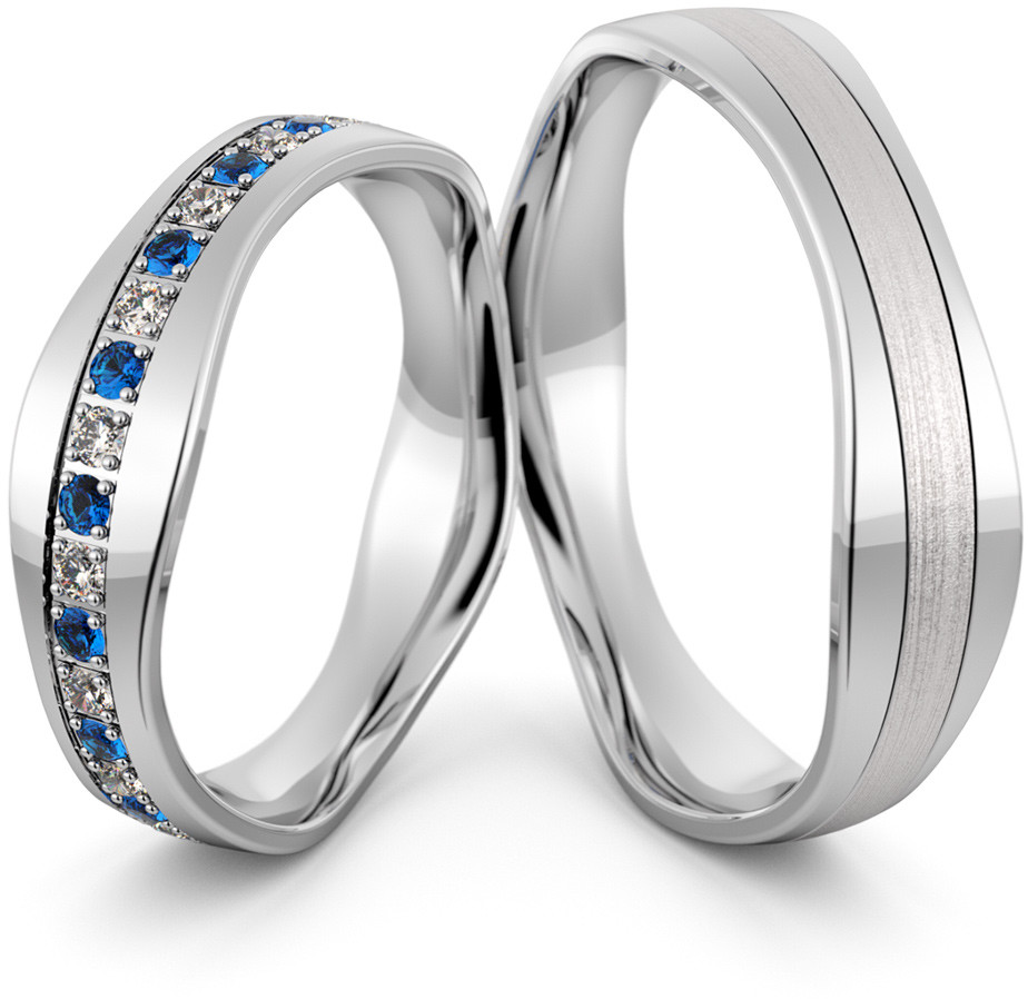 Eminence Obrączki srebrne z szafirami - wzór Ag-463 Ag-463-2